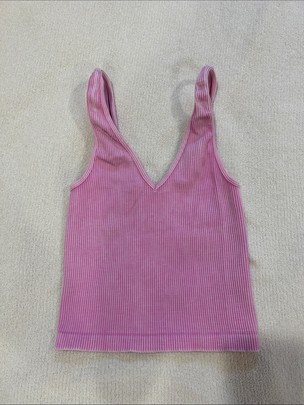 Nikibiki Pink Ribbed V-Neck Tank